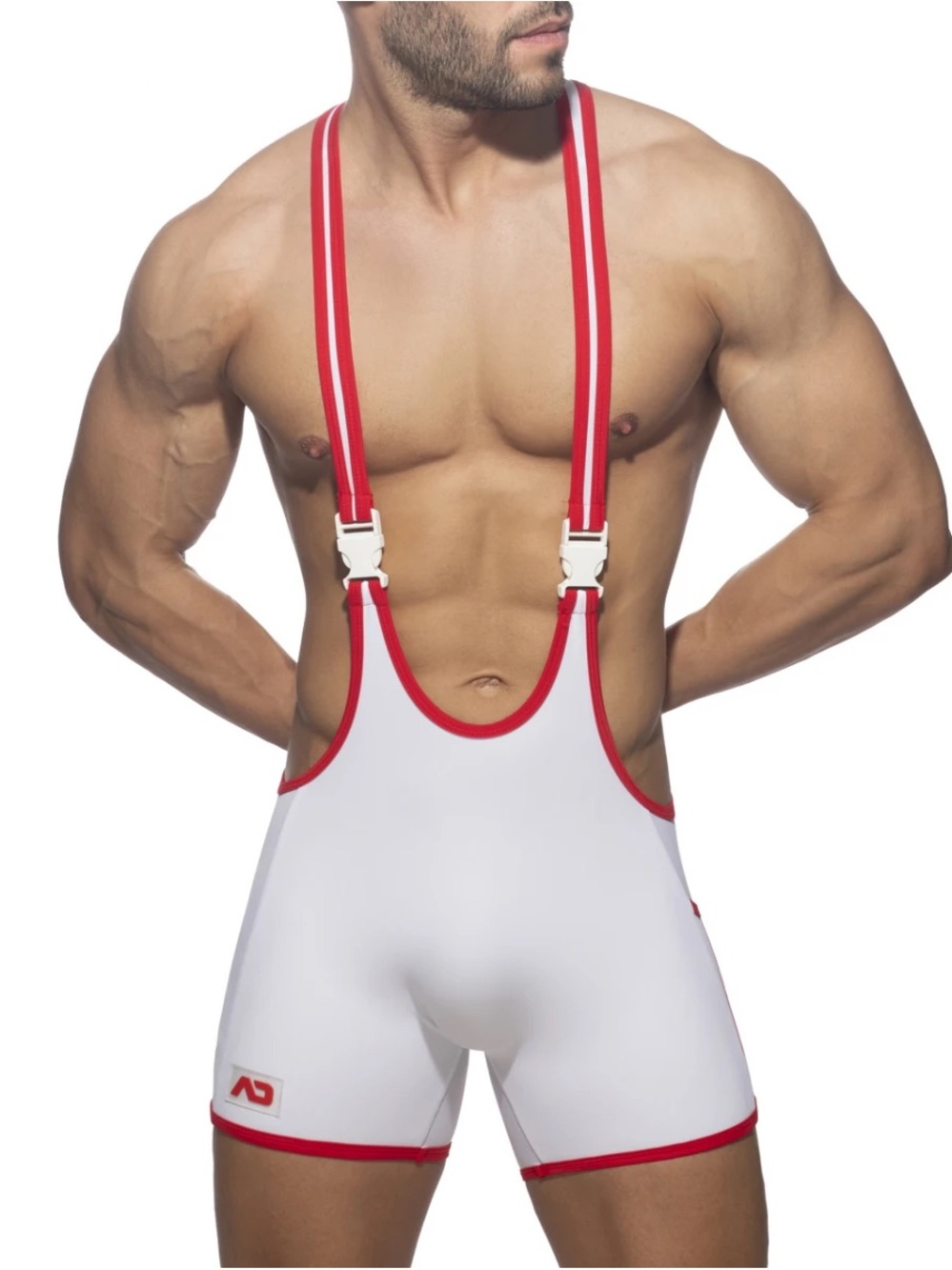MEN’S RAINBOW TAPE WRESTLING SUIT SIZE SMALL